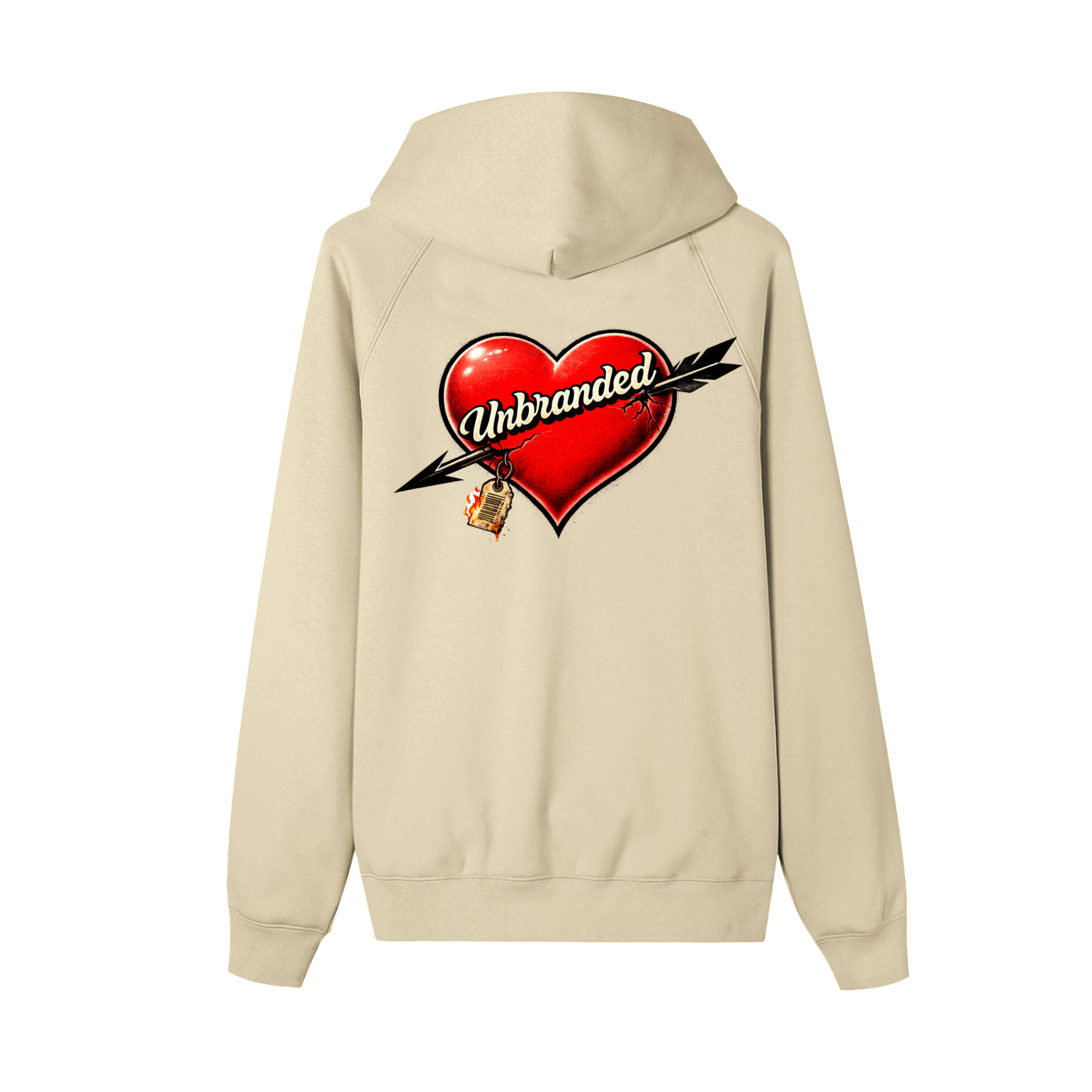 Pierced Heart Tag HoodiešāUnbrandedā